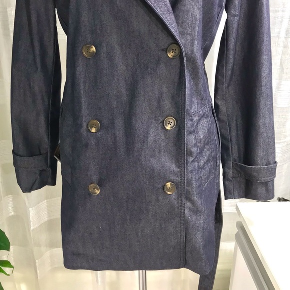 GAP 1969 Short trench coat, size S, denim blue. - Picture 5 of 13